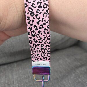 Crafty & Posh Pink Cheetah Print Handmade Key Wristlet